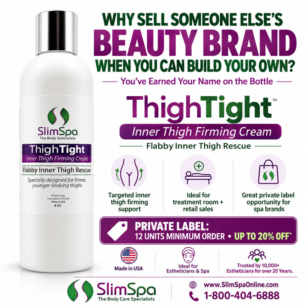 ThighTight™ Inner Thigh Firming Cream 8oz – Professional Targeted Firming & Tightening Treatment - SlimSpaOnline